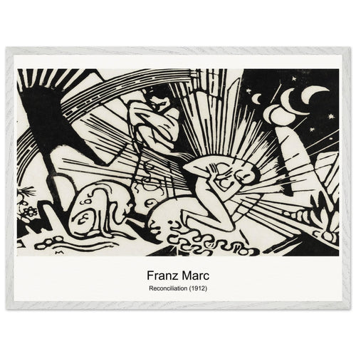 Reconciliation (1912) by Franz Marc. Archival Print on Museum Quality Matte Paper. Premium Wood Framed Wall Art. Optimised Aspect Ratio.