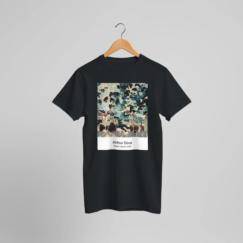 Green Leaves (1930) by Arthur Dove. Custom Print on a 100% Airlume Combed and Ring-Spun Cotton Unisex Crewneck T-shirt Optimised Aspect Ratio.