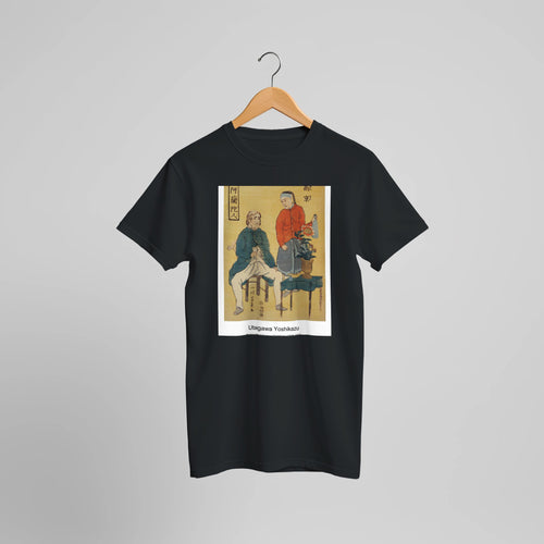 Nankin by Utagawa Yoshikazu (1848-1863) by Utagawa Yoshikazu. Custom Print on a 100% Airlume Combed and Ring-Spun Cotton Unisex Crewneck T-shirt Optimised Aspect Ratio.