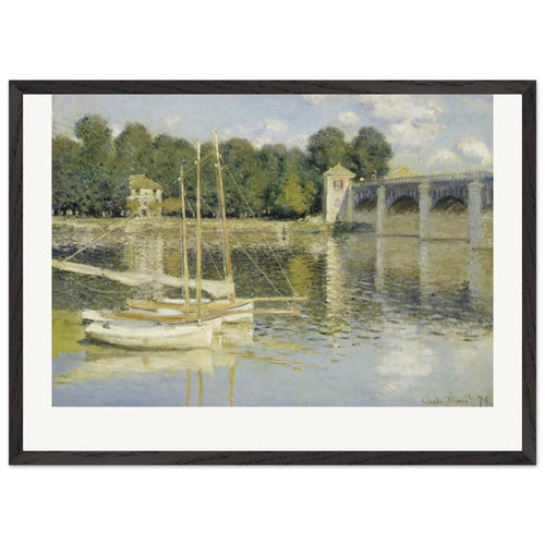The Argenteuil Bridge (1874) by Claude Monet. Archival Print on Museum Quality Matte Paper. Premium Wood Framed Wall Art. Original Aspect Ratio