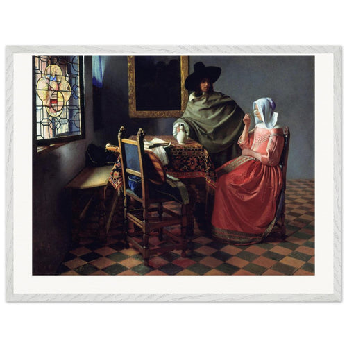 The Wine Glass (1658 -1660) by Jan Vermeer. Archival Print on Museum Quality Matte Paper. Premium Wood Framed Wall Art. Original Aspect Ratio