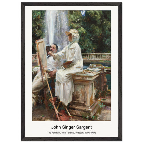 The Fountain, Villa Torlonia, Frascati, Italy (1907) by John Singer Sargent. Archival Print on Museum Quality Matte Paper. Premium Wood Framed Wall Art. Optimised Aspect Ratio.