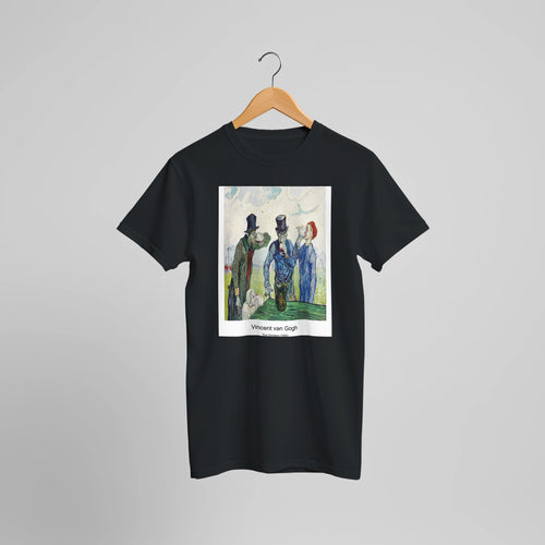 Le café de nuit (The Night Café) (1888) by Vincent van Gogh. Custom Print on a 100% Airlume Combed and Ring-Spun Cotton Unisex Crewneck T-shirt Optimised Aspect Ratio.