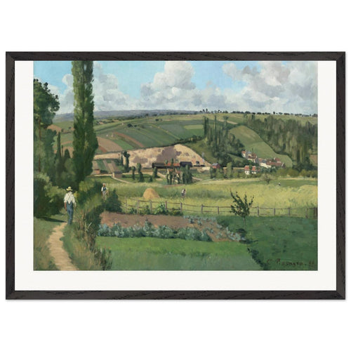 Landscape at Les Pâtis, Pontoise (1868) by Camille Pissarro. Archival Print on Museum Quality Matte Paper. Premium Wood Framed Wall Art. Original Aspect Ratio