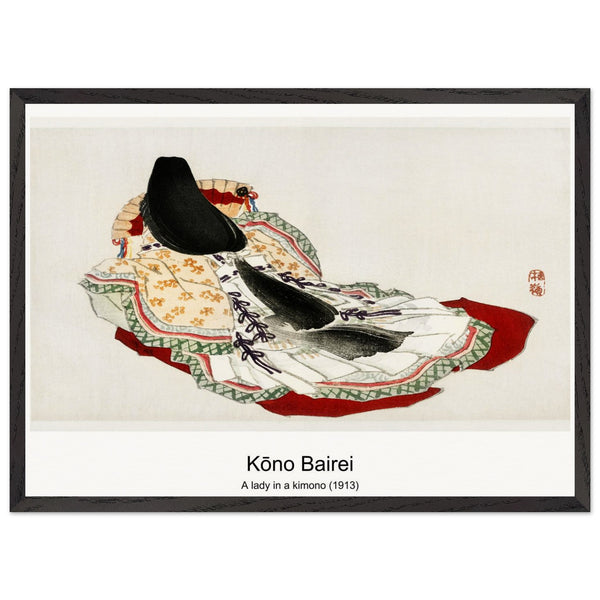 A lady in a kimono (1913) by Kōno Bairei. Archival Print on Museum Quality Matte Paper. Premium Wood Framed Wall Art. Optimised Aspect Ratio.