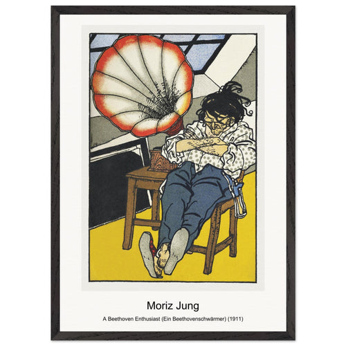 Viennese Café: The Chess Players (Wiener Café: Die Schachspieler) (1911) by Moriz Jung. Archival Print on Museum Quality Matte Paper. Premium Wood Framed Wall Art. Original Aspect Ratio