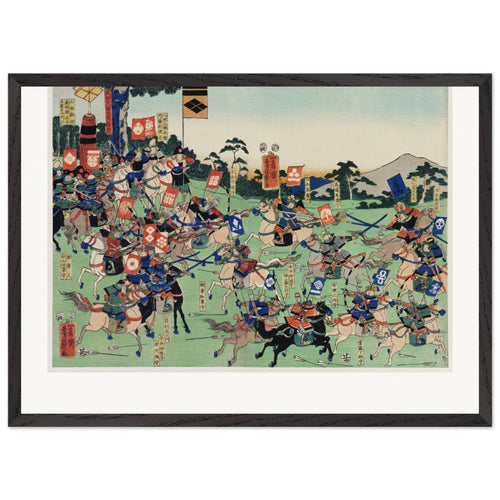 Kawanakajima no Kassen (1798-1861) by Utagawa Kuniyoshi. Archival Print on Museum Quality Matte Paper. Premium Wood Framed Wall Art. Original Aspect Ratio