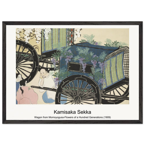 Wagon from Momoyogusa-Flowers of a Hundred Generations (1909) by Kamisaka Sekka. Archival Print on Museum Quality Matte Paper. Premium Wood Framed Wall Art. Original Aspect Ratio