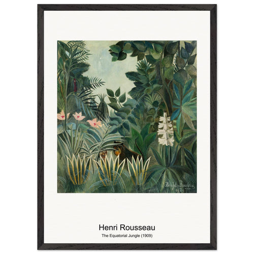 The Equatorial Jungle (1909) by Henri Rousseau. Archival Print on Museum Quality Matte Paper. Premium Wood Framed Wall Art. Original Aspect Ratio