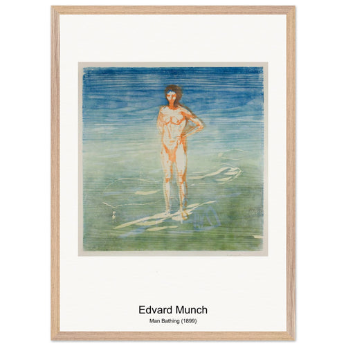 Man Bathing (1899) by Edvard Munch. Archival Print on Museum Quality Matte Paper. Premium Wood Framed Wall Art. Original Aspect Ratio