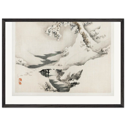 Snowscape (1913) by Kōno Bairei. Archival Print on Museum Quality Matte Paper. Premium Wood Framed Wall Art. Original Aspect Ratio