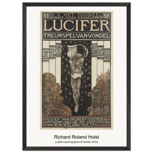 Lucifer mourning game of Vondel (1910) by Richard Roland Holst. Archival Print on Museum Quality Matte Paper. Premium Wood Framed Wall Art. Original Aspect Ratio