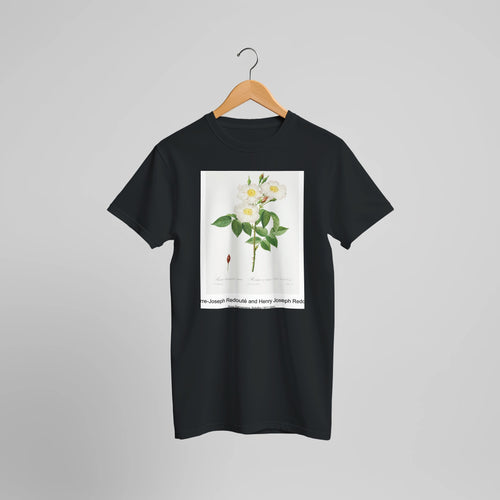Choix des plus belles fleurs :et des plus beaux fruits (1833) by Pierre-Joseph Redouté. Custom Print on a 100% Airlume Combed and Ring-Spun Cotton Unisex Crewneck T-shirt Optimised Aspect Ratio.