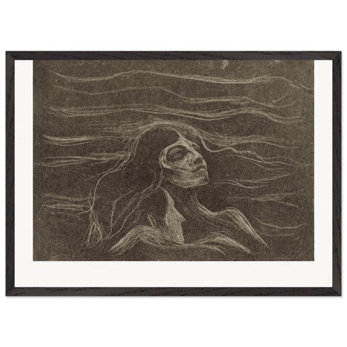 On the Waves of Love (1896) by Edvard Munch. Archival Print on Museum Quality Matte Paper. Premium Wood Framed Wall Art. Original Aspect Ratio