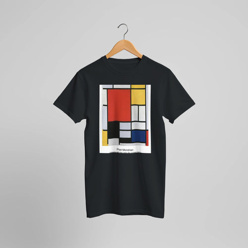 The Flowering Apple Tree (1912) by Piet Mondrian. Custom Print on a 100% Airlume Combed and Ring-Spun Cotton Unisex Crewneck T-shirt Optimised Aspect Ratio.