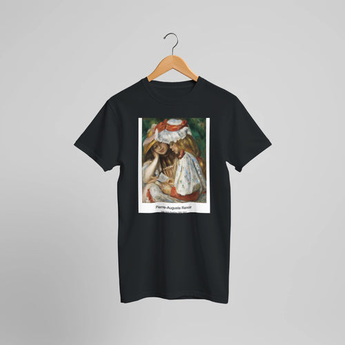 Sailor Boy (Portrait of Robert Nunès) (1883) by Pierre-Auguste Renoir. Custom Print on a 100% Airlume Combed and Ring-Spun Cotton Unisex Crewneck T-shirt Optimised Aspect Ratio.