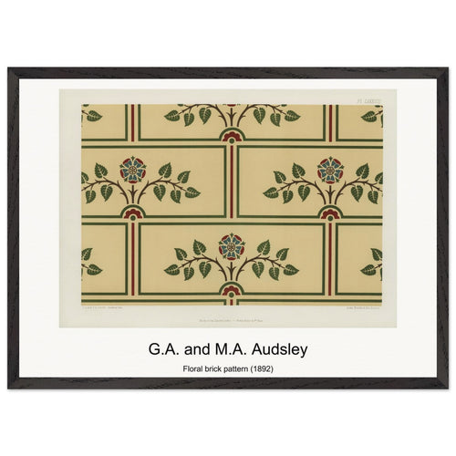 Floral brick pattern (1892) by G. A. and M. A. Audsley. Archival Print on Museum Quality Matte Paper. Premium Wood Framed Wall Art. Original Aspect Ratio