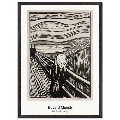 The Scream (1895) by Edvard Munch. Archival Print on Museum Quality Matte Paper. Premium Wood Framed Wall Art. Original Aspect Ratio