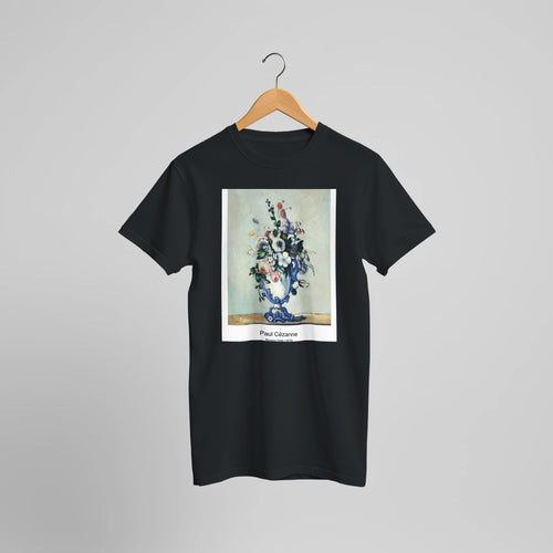 Still Life with Apples (1893–1894) by Paul Cézanne. Custom Print on a 100% Airlume Combed and Ring-Spun Cotton Unisex Crewneck T-shirt Optimised Aspect Ratio.