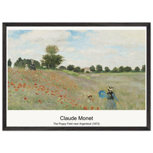 The Poppy Field near Argenteuil (1873) by Claude Monet. Archival Print on Museum Quality Matte Paper. Premium Wood Framed Wall Art. Optimised Aspect Ratio.