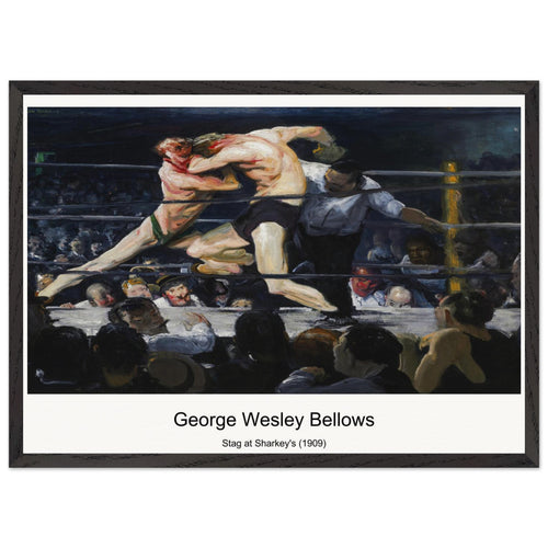 Stag at Sharkey's (1909) by George Wesley Bellows. Archival Print on Museum Quality Matte Paper. Premium Wood Framed Wall Art. Optimised Aspect Ratio.