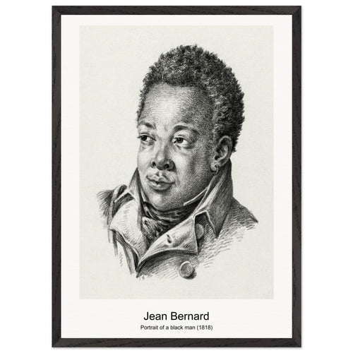 Portrait of a black man (1818) by Jean Bernard. Archival Print on Museum Quality Matte Paper. Premium Wood Framed Wall Art. Optimised Aspect Ratio.
