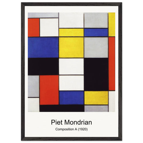 Composition in colour A (1917) by Piet Mondrian. Archival Print on Museum Quality Matte Paper. Premium Wood Framed Wall Art. Original Aspect Ratio