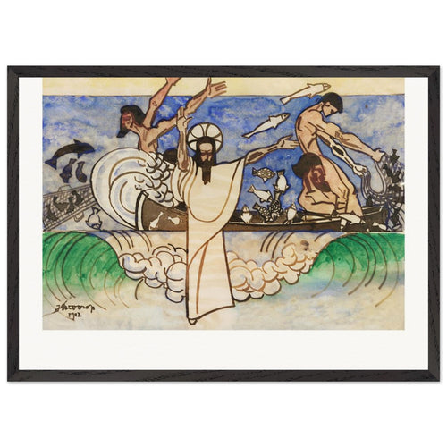 The Miraculous Catch of Fish (191) by Jan Toorop. Archival Print on Museum Quality Matte Paper. Premium Wood Framed Wall Art. Original Aspect Ratio