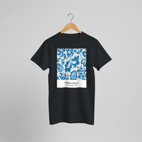 Textile Fragment (1900) by William Morris. Custom Print on a 100% Airlume Combed and Ring-Spun Cotton Unisex Crewneck T-shirt Optimised Aspect Ratio.