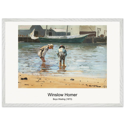 Boys Wading (1873) by Winslow Homer. Archival Print on Museum Quality Matte Paper. Premium Wood Framed Wall Art. Original Aspect Ratio