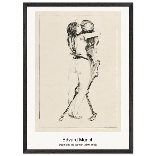 Death and the Woman (1894-1895) by Edvard Munch. Archival Print on Museum Quality Matte Paper. Premium Wood Framed Wall Art. Optimised Aspect Ratio.