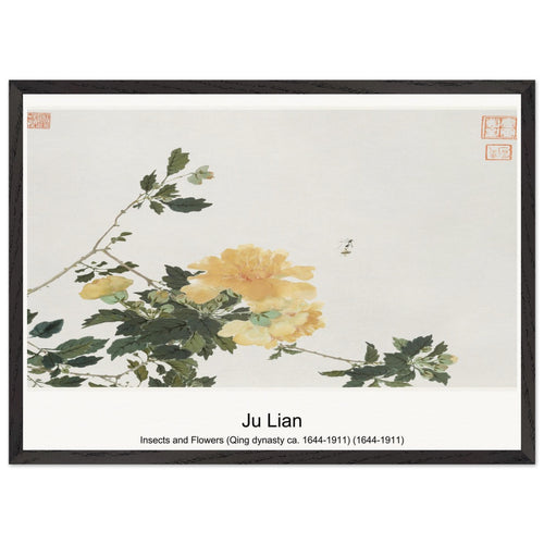 Insects and Flowers (Qing dynasty ca. 1644-1911) (1644-1911) by Ju Lian. Archival Print on Museum Quality Matte Paper. Premium Wood Framed Wall Art. Optimised Aspect Ratio.