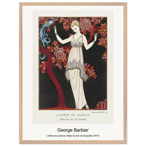 L'Arbre de science: Robe du soir de Doeuillet (1914) by George Barbier. Archival Print on Museum Quality Matte Paper. Premium Wood Framed Wall Art. Optimised Aspect Ratio.