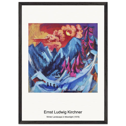 Winter Landscape in Moonlight (1919) by Ernst Ludwig Kirchner. Archival Print on Museum Quality Matte Paper. Premium Wood Framed Wall Art. Original Aspect Ratio