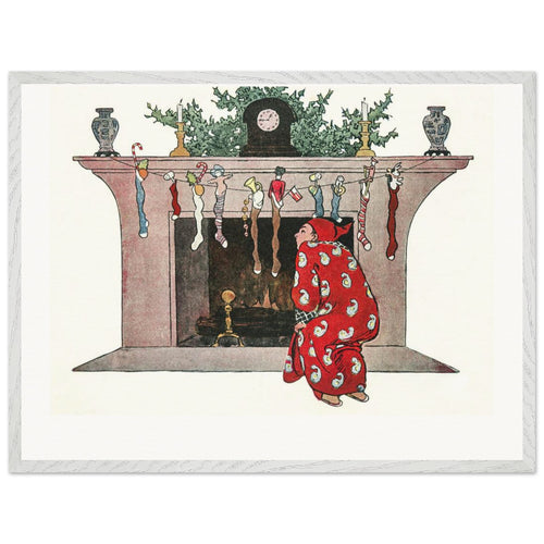 And Giving a Nod, Up the Chimney He Rose (1935) by Jessie Wilcox Smith. Archival Print on Museum Quality Matte Paper. Premium Wood Framed Wall Art. Original Aspect Ratio
