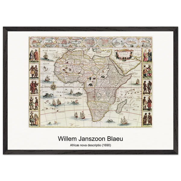 Africæ nova descriptio (1690) by Willem Janszoon Blaeu. Archival Print on Museum Quality Matte Paper. Premium Wood Framed Wall Art. Original Aspect Ratio