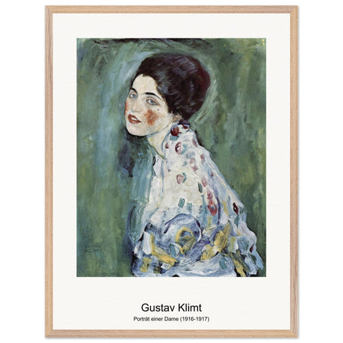 Porträt einer Dame (1916-1917) by Gustav Klimt. Archival Print on Museum Quality Matte Paper. Premium Wood Framed Wall Art. Original Aspect Ratio