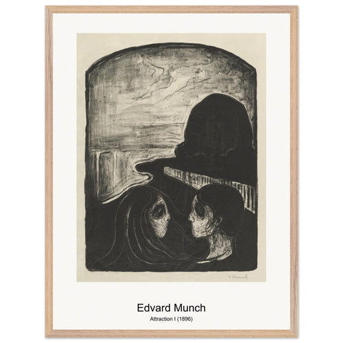 Attraction I (1896) by Edvard Munch. Archival Print on Museum Quality Matte Paper. Premium Wood Framed Wall Art. Original Aspect Ratio