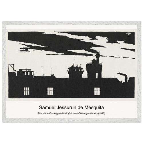 Silhouette Oostergasfabriek (Silhouet Oostergasfabriek) (1915) by Samuel Jessurun de Mesquita. Archival Print on Museum Quality Matte Paper. Premium Wood Framed Wall Art. Optimised Aspect Ratio.