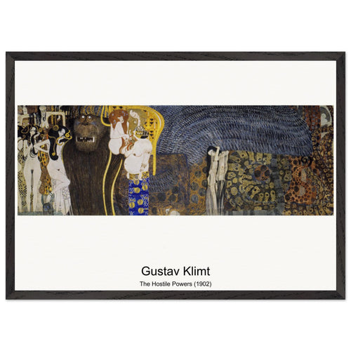 The Hostile Powers (1902) by Gustav Klimt. Archival Print on Museum Quality Matte Paper. Premium Wood Framed Wall Art. Original Aspect Ratio