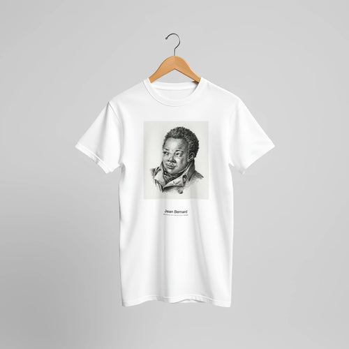 Portrait of a black man (1818) by Jean Bernard. Custom Print on a 100% Airlume Combed and Ring-Spun Cotton Unisex Crewneck T-shirt Original Aspect Ratio