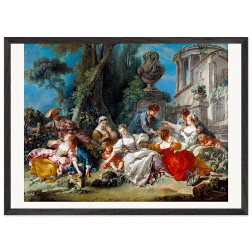 The Bird Catchers (1748) by François Boucher. Archival Print on Museum Quality Matte Paper. Premium Wood Framed Wall Art. Original Aspect Ratio