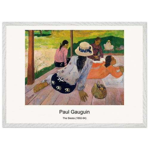 The Siesta (1892-94) by Paul Gauguin. Archival Print on Museum Quality Matte Paper. Premium Wood Framed Wall Art. Original Aspect Ratio