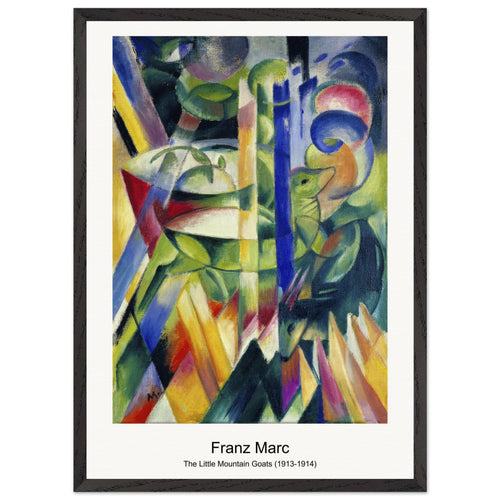 The Little Mountain Goats (1913-1914) by Franz Marc. Archival Print on Museum Quality Matte Paper. Premium Wood Framed Wall Art. Optimised Aspect Ratio.
