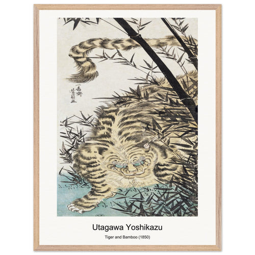 Tiger and Bamboo (1850) by Utagawa Yoshikazu. Archival Print on Museum Quality Matte Paper. Premium Wood Framed Wall Art. Optimised Aspect Ratio.
