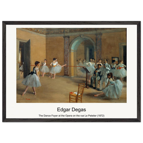 The Dance Foyer at the Opera on the rue Le Peletier (1872) by Edgar Degas. Archival Print on Museum Quality Matte Paper. Premium Wood Framed Wall Art. Original Aspect Ratio