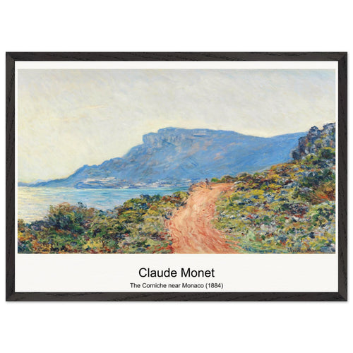 The Corniche near Monaco (1884) by Claude Monet. Archival Print on Museum Quality Matte Paper. Premium Wood Framed Wall Art. Optimised Aspect Ratio.