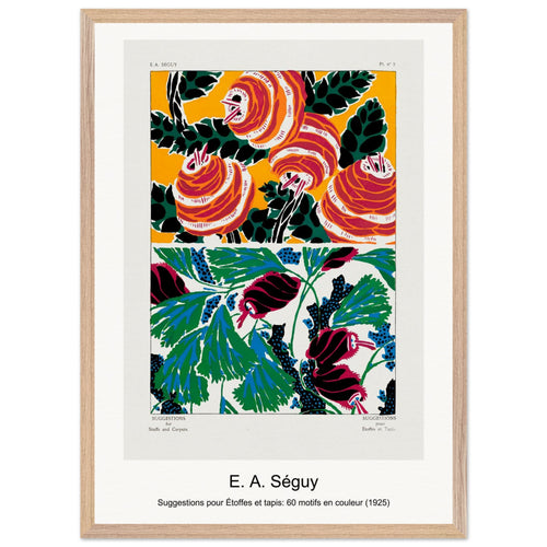 Suggestions pour Étoffes et tapis: 60 motifs en couleur (1925) by E. A. Séguy. Archival Print on Museum Quality Matte Paper. Premium Wood Framed Wall Art. Original Aspect Ratio
