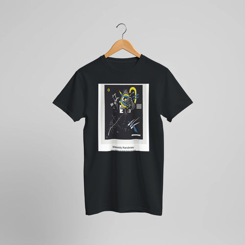 Houses at Murnau (1909) by Wassily Kandinsky. Custom Print on a 100% Airlume Combed and Ring-Spun Cotton Unisex Crewneck T-shirt Optimised Aspect Ratio.