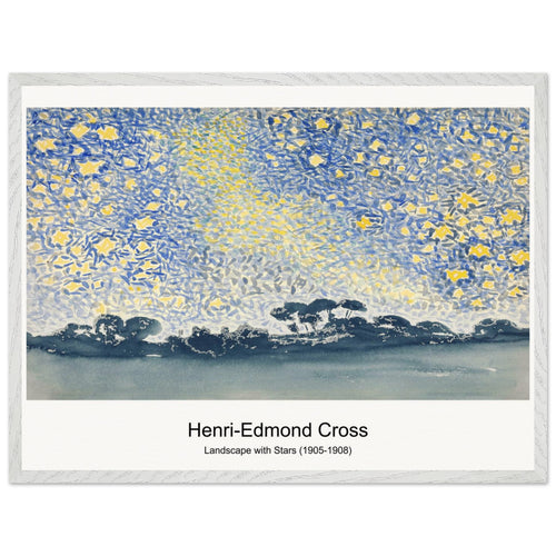 Landscape with Stars (1905-1908) by Henri-Edmond Cross. Archival Print on Museum Quality Matte Paper. Premium Wood Framed Wall Art. Optimised Aspect Ratio.